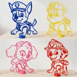 Display / Totem de Mesa Patrulha Canina - Decoração Festa Infantil