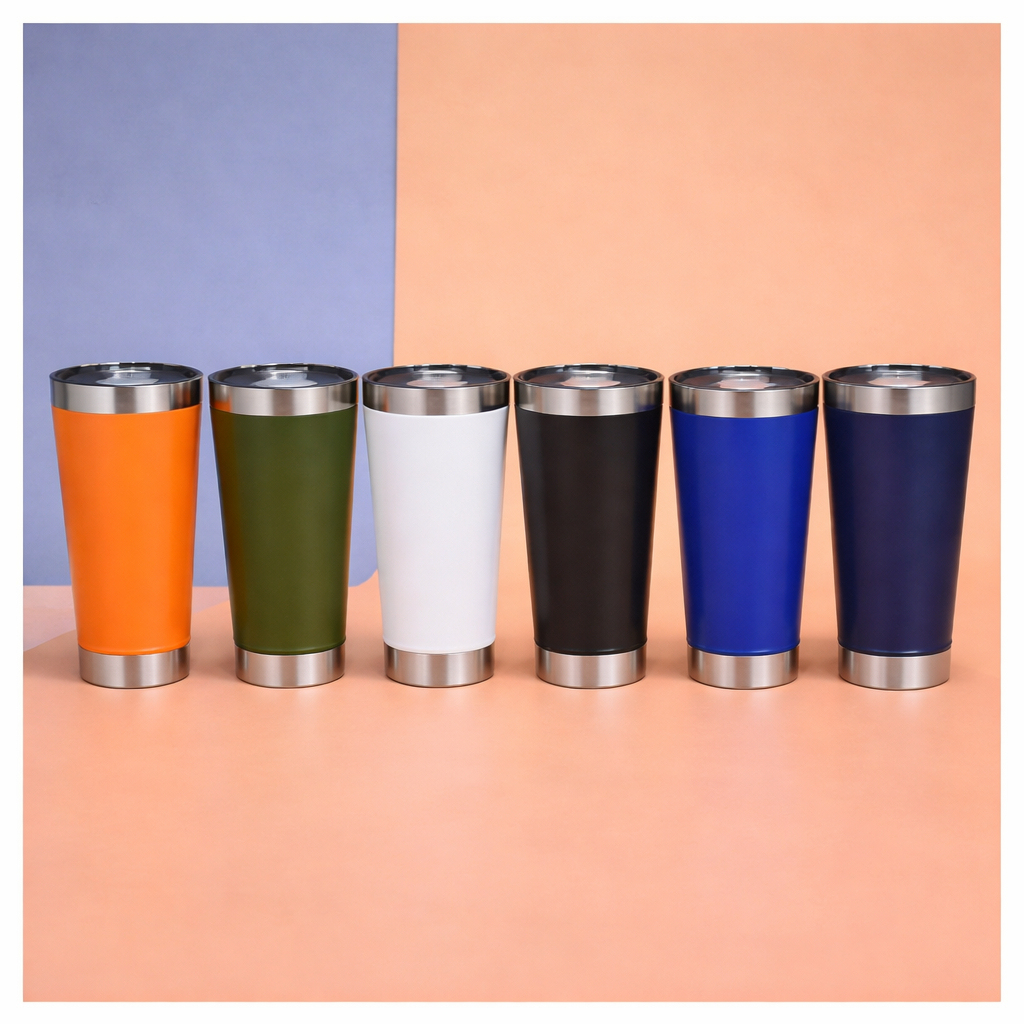 Kit 6/12/18 Copo Térmico de Cerveja OFERTA com Tampa Abridor 473ml - Conserva Gelado, Parede Dupla a Vácuo