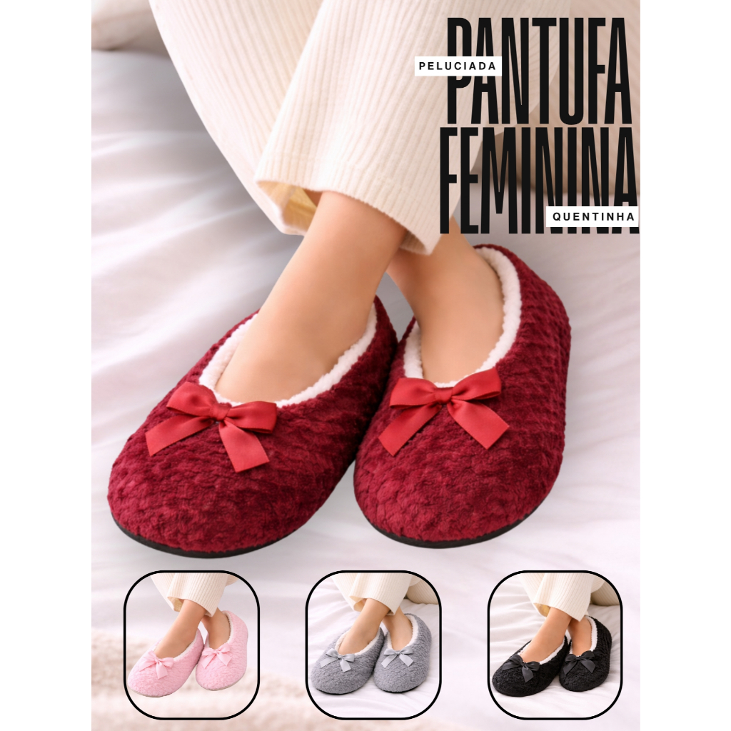 Pantufa Feminina Sapato Com Antiderrapante Bem Fofinhas