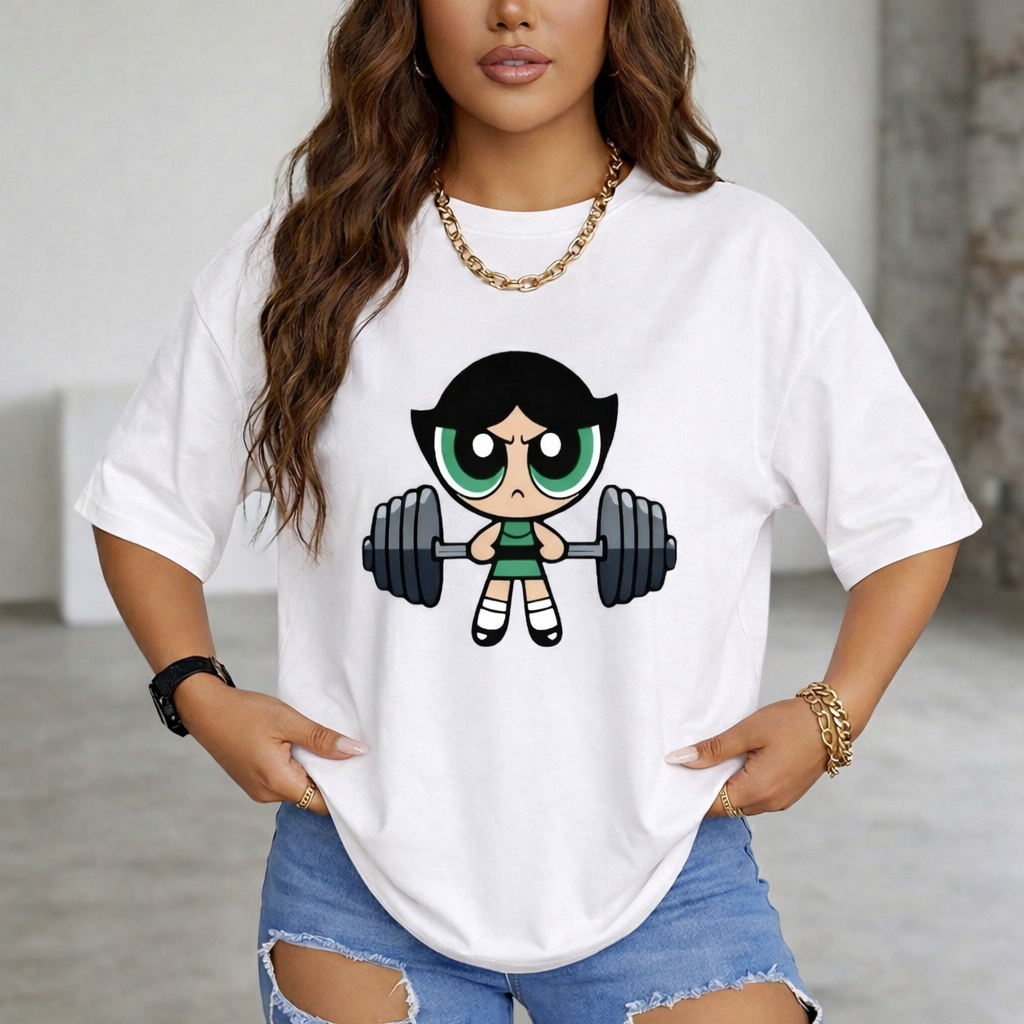 Camiseta Casual Meninas Super Poderosas Academia Docinho Lindinha Florzinha - 100% algodao Alta Qualidade