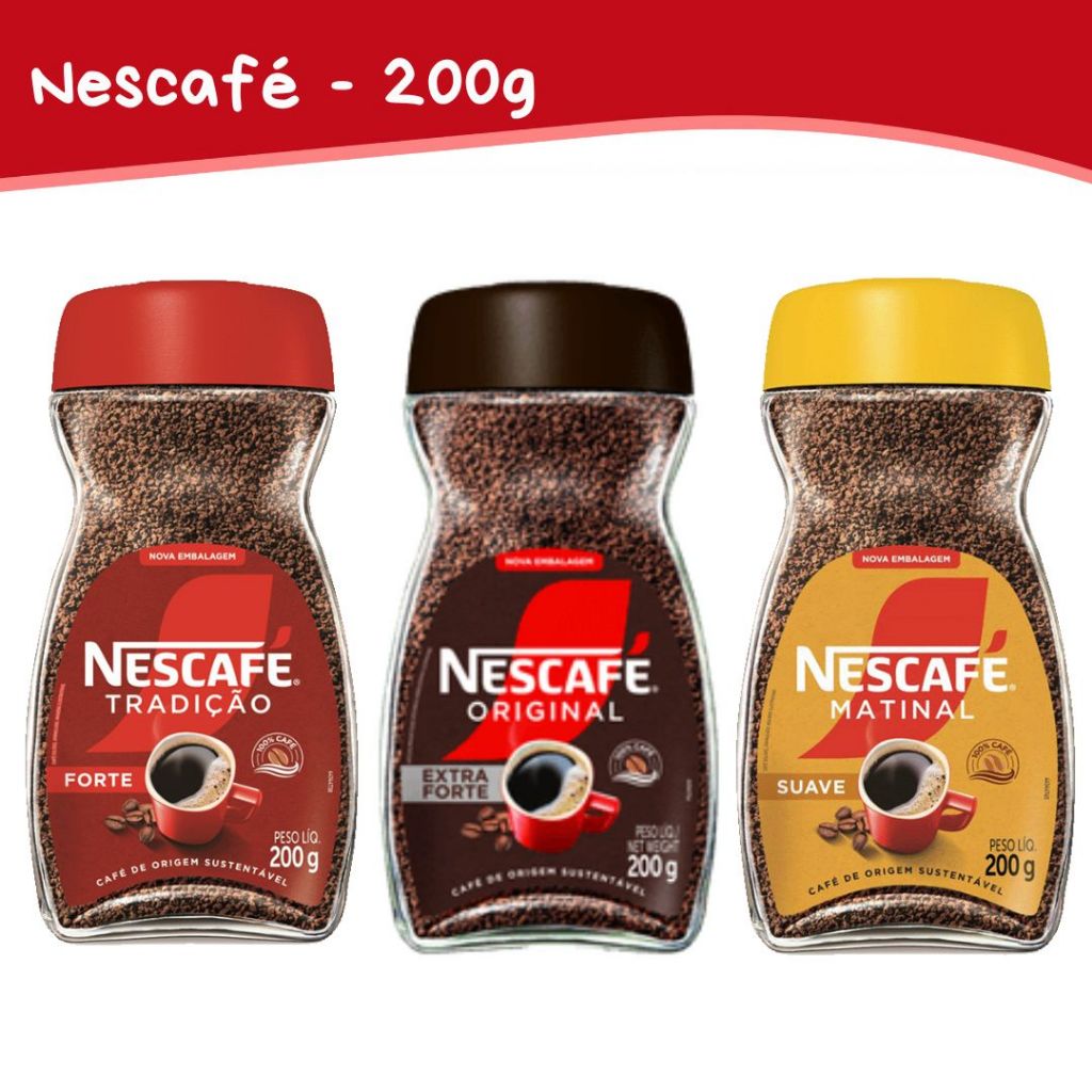 Café Solúvel Nescafé 200g - Tradição, Original ou Matinal