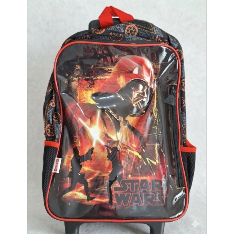 Mochila Escolar Rodinhas Star Wars Darth Vader Resistente