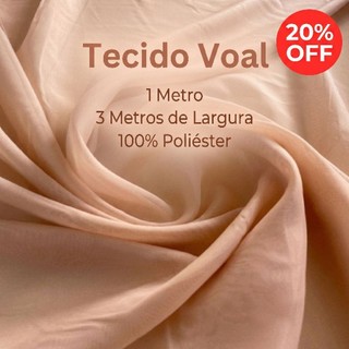 Tecido Voal Bege Champanhe - 1 Metro x 3.00m - Alta Qualidade - Largura Extra - PROMOÇÃO 20% OFF!