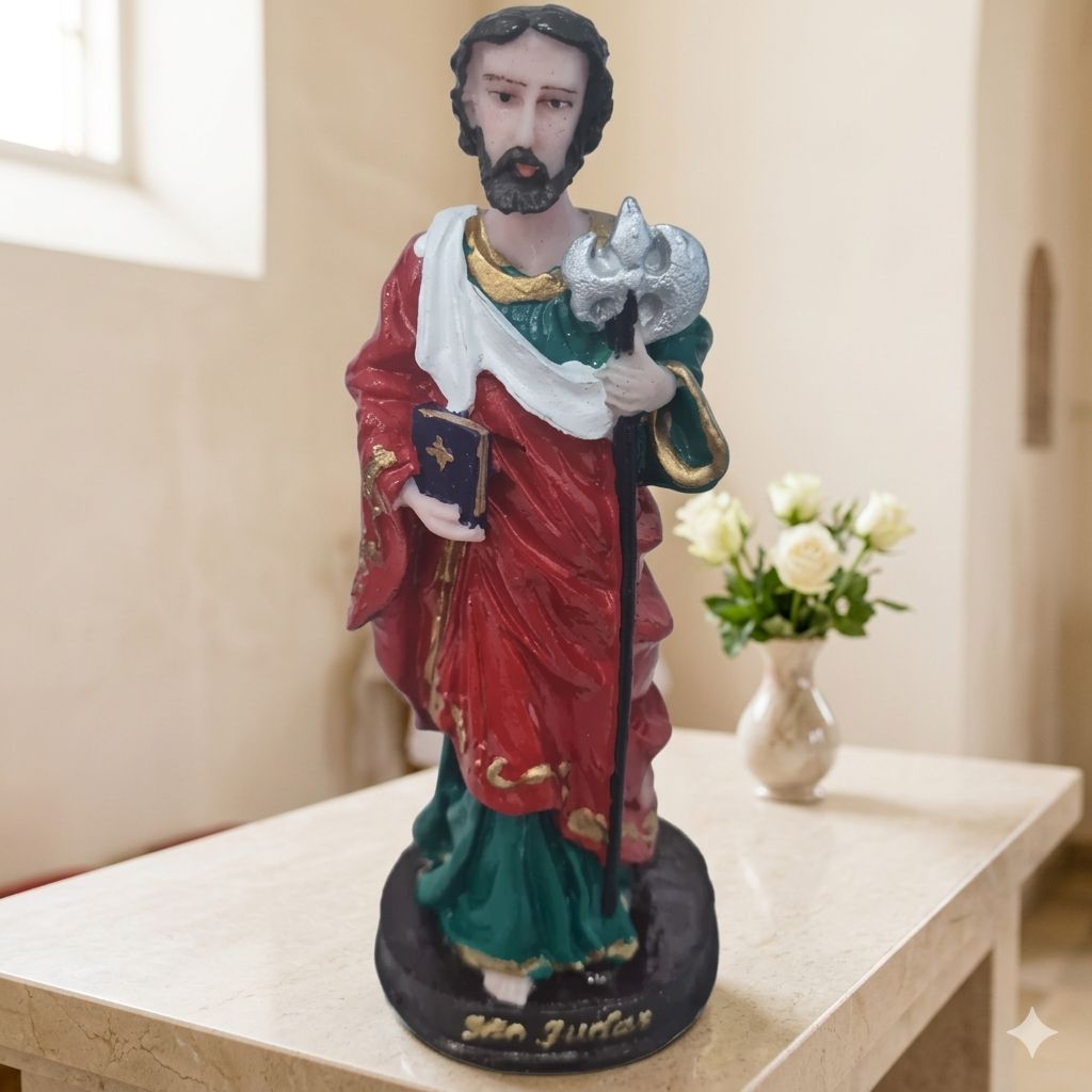 Imagem São Judas Tadeu Resina 15cm Decoração Religiosa Altar Capela Presente Católico em Oferta na Shopee