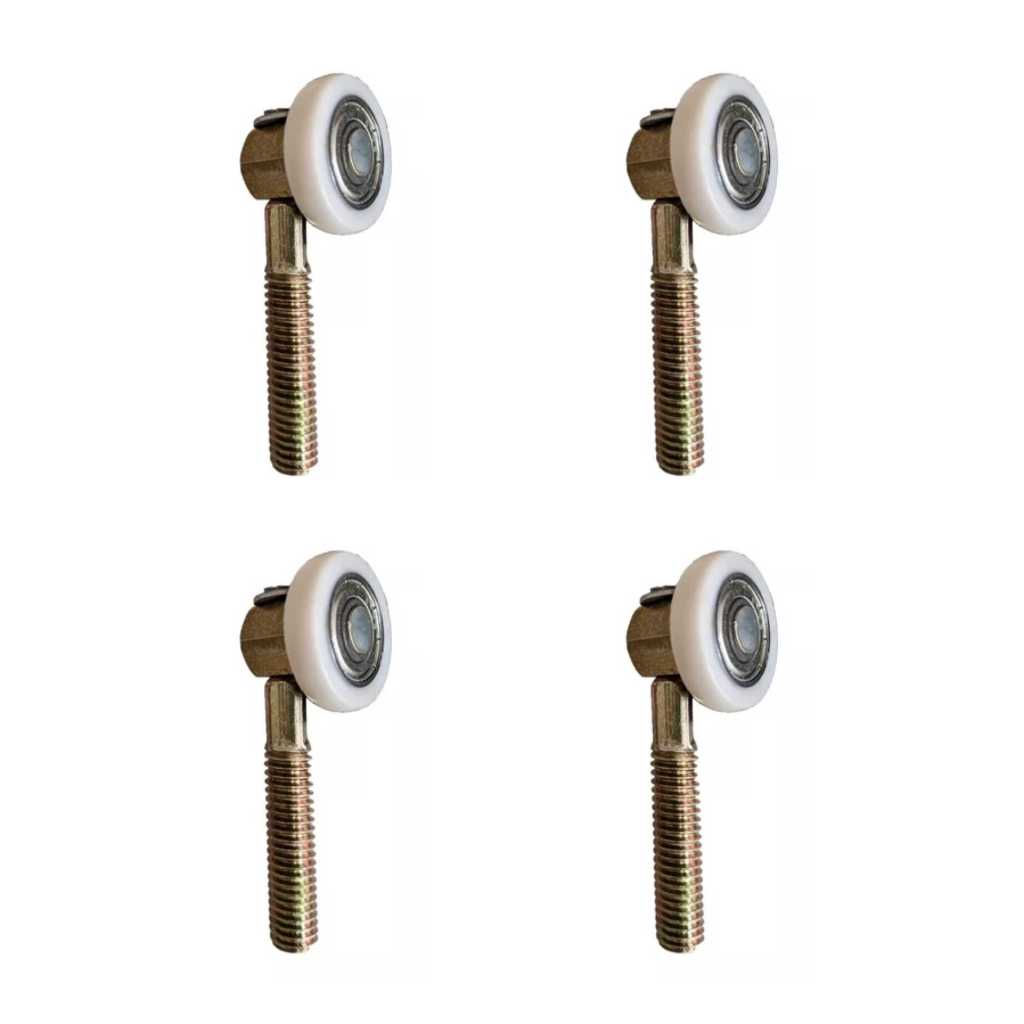 Kit 4 Roldana Rodízio Giratória Roda Simples com Rolamento para Porta e Janela – Roda Revestida 6x25