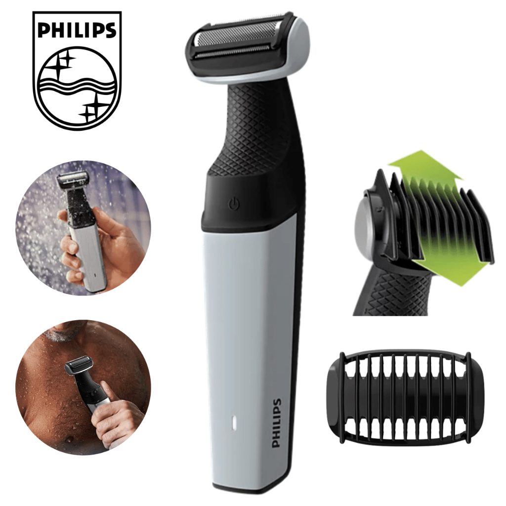 Máquina Barbear Aparador Barbeador Pelos Corporal Elétrico Sem Fio A Prova D'Agua Philips Bg3007/01