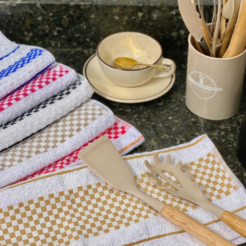 Kit 8 Panos de Copa Jacquard Felpudo 100% Algodão 45x60cm