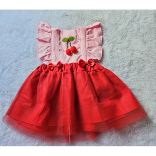 Vestido estilo romper estampa de cereja em Oferta na Shopee