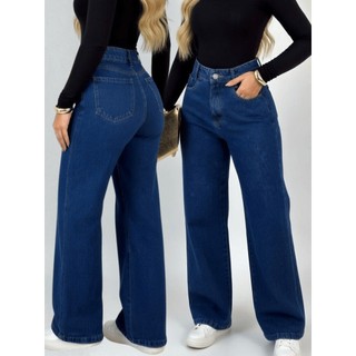 Calça Wid Leg ESCURA STONE Jeans Feminino Sem lycra