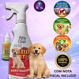 Kit Adestrador Xixi Stop + Xixi Aqui Pet Clean 500 mL para Cães e Gatos - ENVIO IMEDIATO em Oferta na Shopee