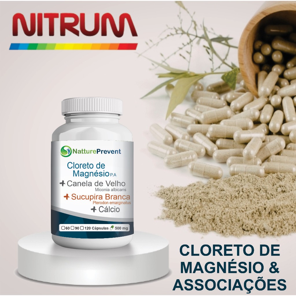 VidaPlena Cálcio Magnésio Composição Natural 500 mg  60 / 90 / 120 Cápsulas - Suplemento Alimentar - NitrumCaps