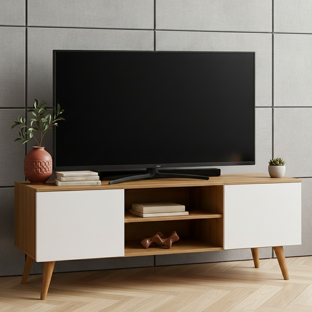 TOP VENDAS Rack Sala De Estar Multiuso Ideal Para TV até 50 Polegadas - Pés Retro