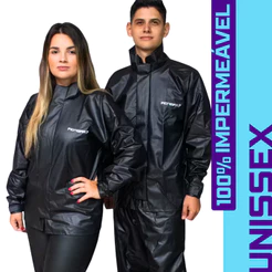 Capa de Chuva Conjunto Completo Pvc Motoqueiro Ciclista Gola Masculino Feminino Unissex