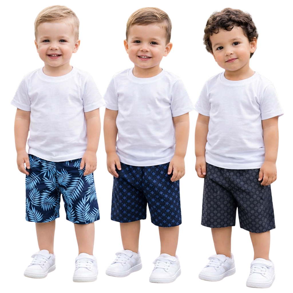 Short Infantil Masculino Estampado – Conforto e Estilo para o Dia a Dia +1BB