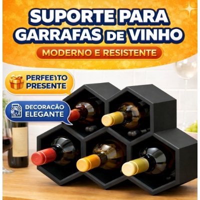 Suporte para Garrafas de Vinho | Porta Vinho Decorativo Moderno Organizador Elegante