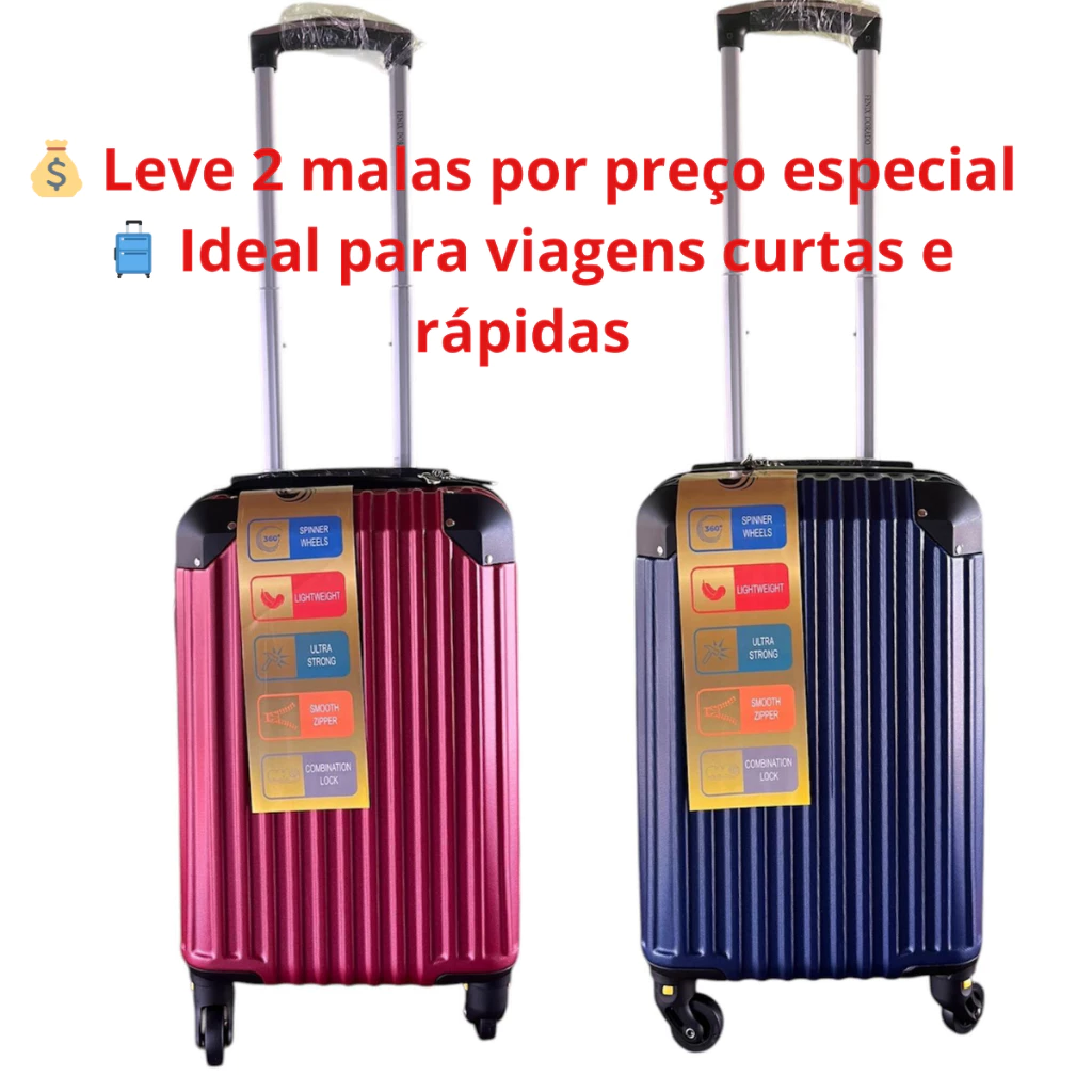 Kit 2 Malas bordo compactas 18 poligadas Promoção Leve Mais Pague Menos