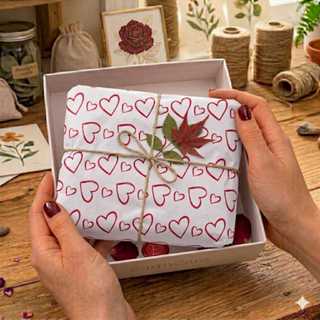 Folha Papel Seda 50 Unidades Estampado Coração 30x70 Para Embalar Sacola Presente Caixa Loja em Oferta na Shopee