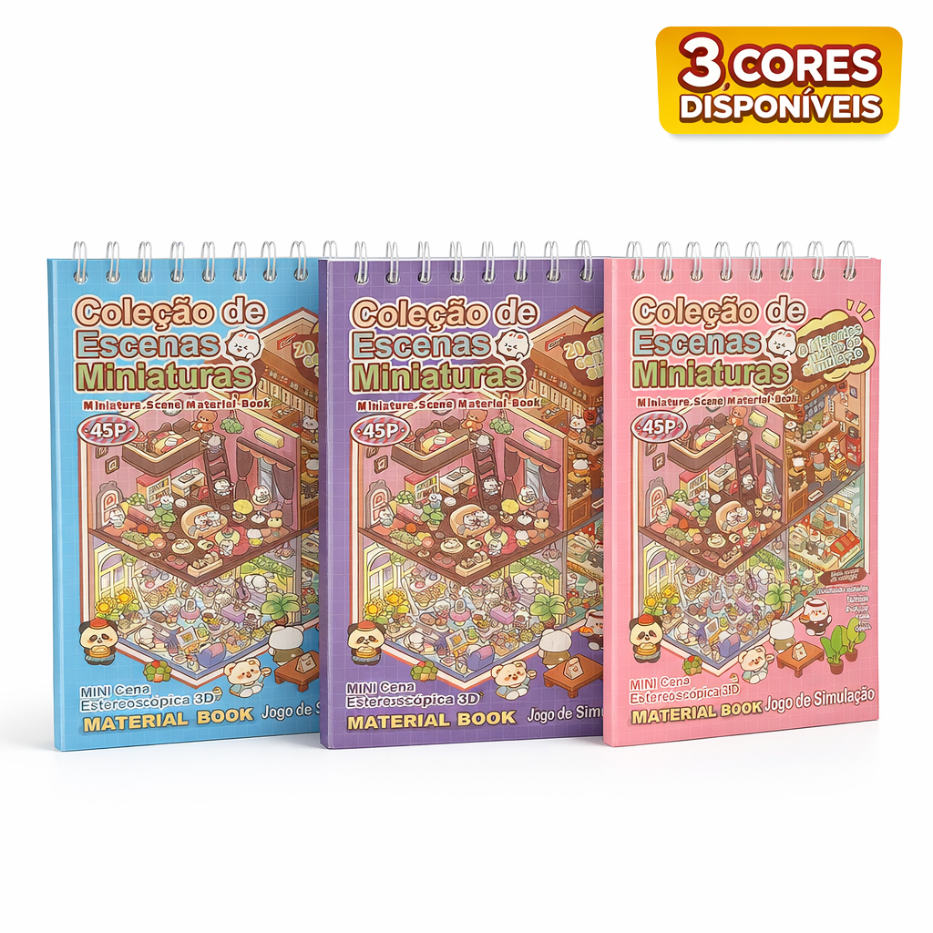 Livro de Adesivos Infantil 3D Criativo 20 Cenários C/ Pinça Educativo Ludico