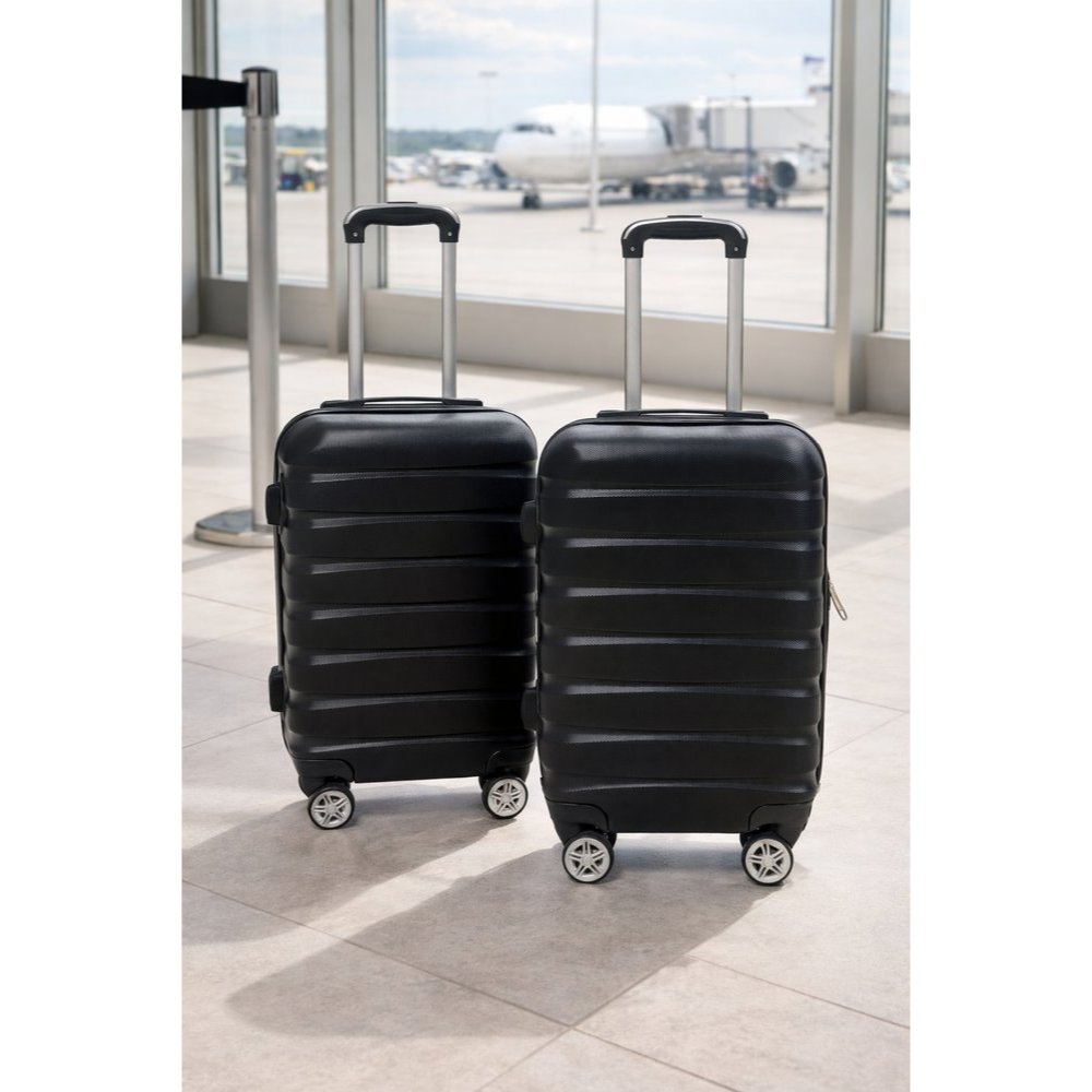 Kit 2 Malas de Viagem Com Rodinhas 18'' e 20''trabalho passeios viagens - Preta