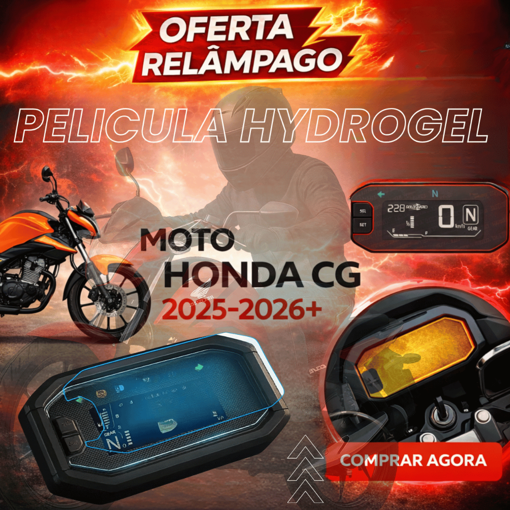 Moto Cg 160  Nxr 160 Bros Honda Fan Titan Película Hydrogel HD painel Start 2025 2026