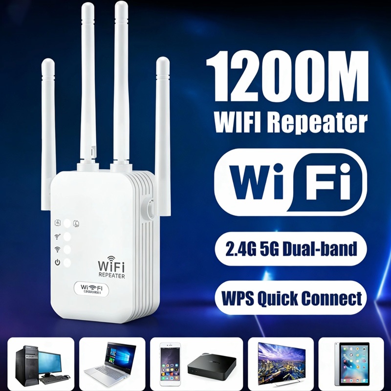 Repetidor Wifi 2800Mbps  4 Antenas Roteador Amplificador De Cor Branco Ideal para Casa e Escritório G8
