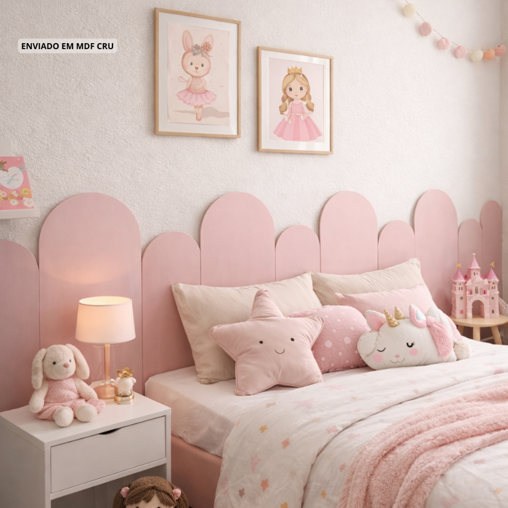 Painel Ripado Nuvem 3m MDF Cabeceira Parede Quarto Infantil Casal Decoração Moderna Fácil Instalação