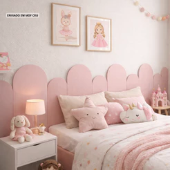 Painel Ripado Nuvem 3m MDF Cabeceira Parede Quarto Infantil Casal Decoração Moderna Fácil Instalação