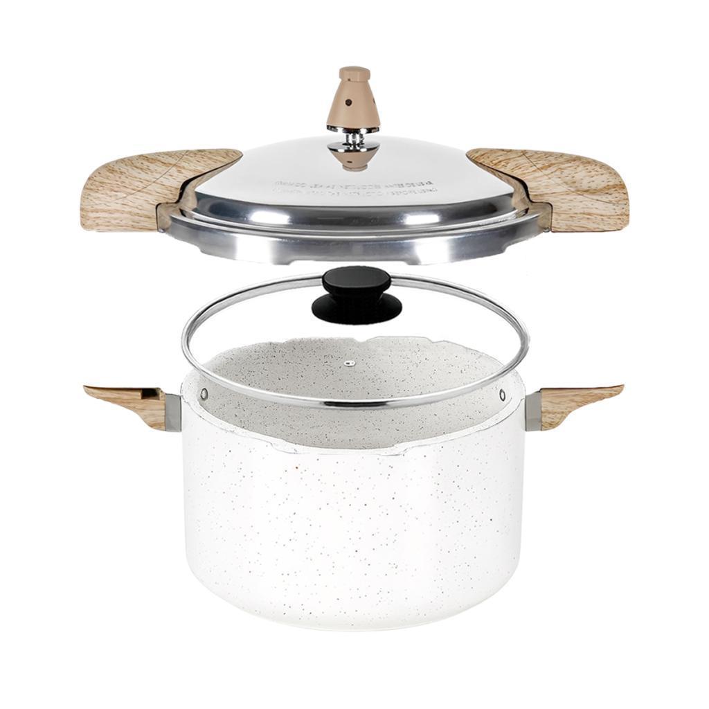 Panela de Pressão 5,4L 2 em 1 Brinox Ceramic Life Pressure Vanilla Indução Revestimento Cerâmico
