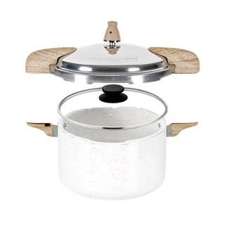 Panela de Pressão 5,4L 2 em 1 Brinox Ceramic Life Pressure Vanilla Indução Revestimento Cerâmico