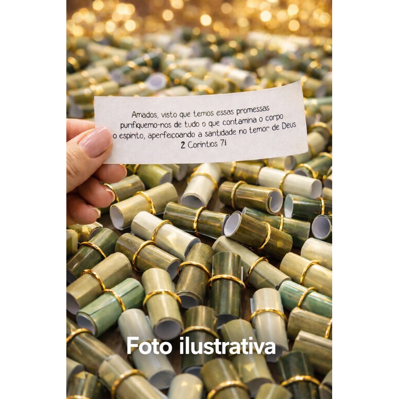 REFIL VERSÍCULOS ENROLADINHOS /POTE DE BENÇÃOS/ 100 un Tons de verde!