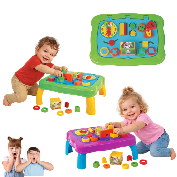 Mesinha Didática Infantil Educativa Sensorial Mesa Divertida Atividades Interativas