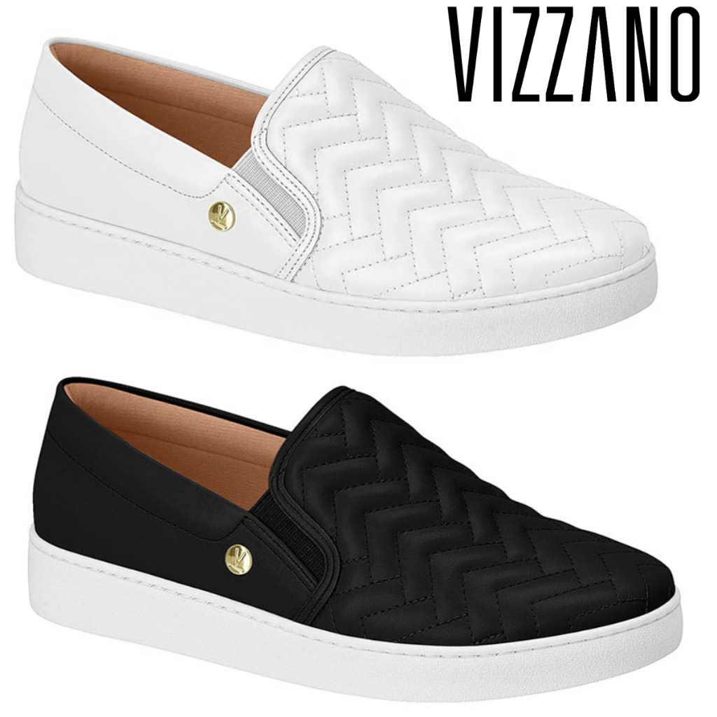 Vizzano Tênis Slip On Casual  Feminino Sem Cadarço Calce Fácil Original