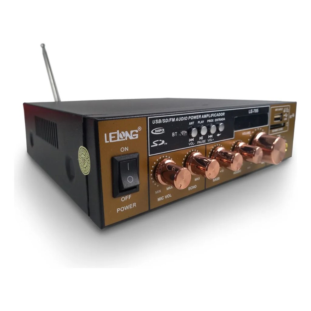 Mini Módulo Amplificador LeLong Alkino Caixa de Som Karaokê 120W - LE-705