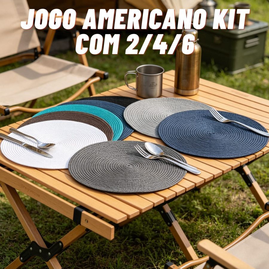 Oferta Jogo Americano Redondo Descanso De Mesa 37,5Cm Utensilio De Cozinha 2,4 ou 6 Uns Multiuso Porta Jantar Mesa Posta
