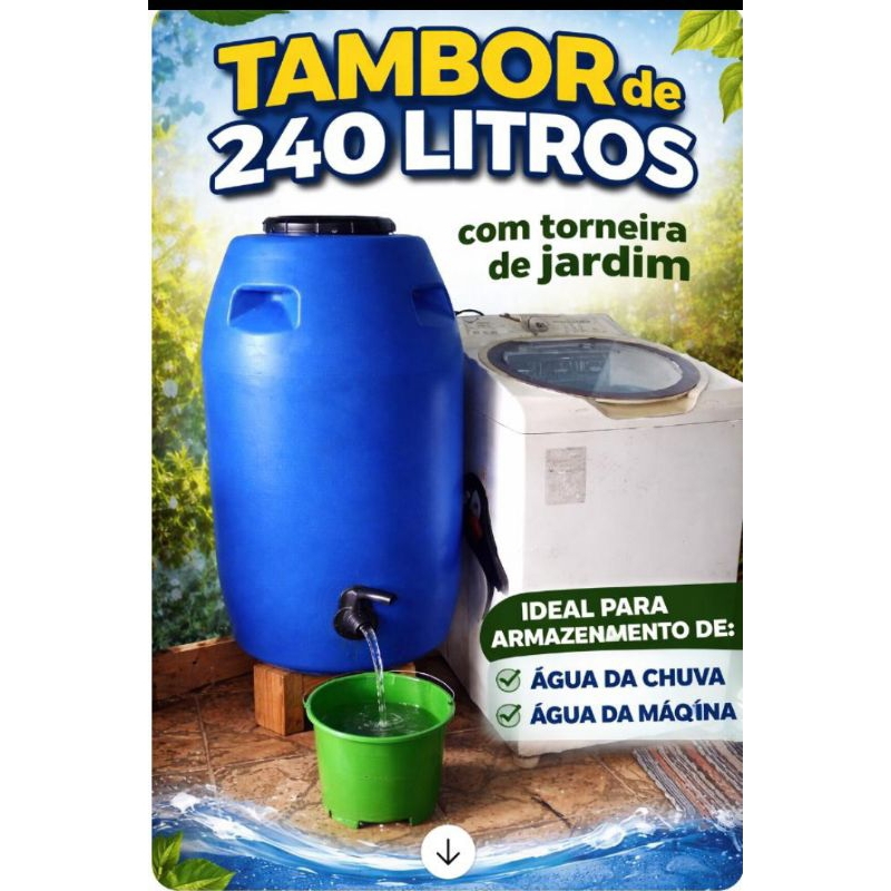 TAMBOR -BOMBONA 240 LITRO COM TORNEIRA(USADA)