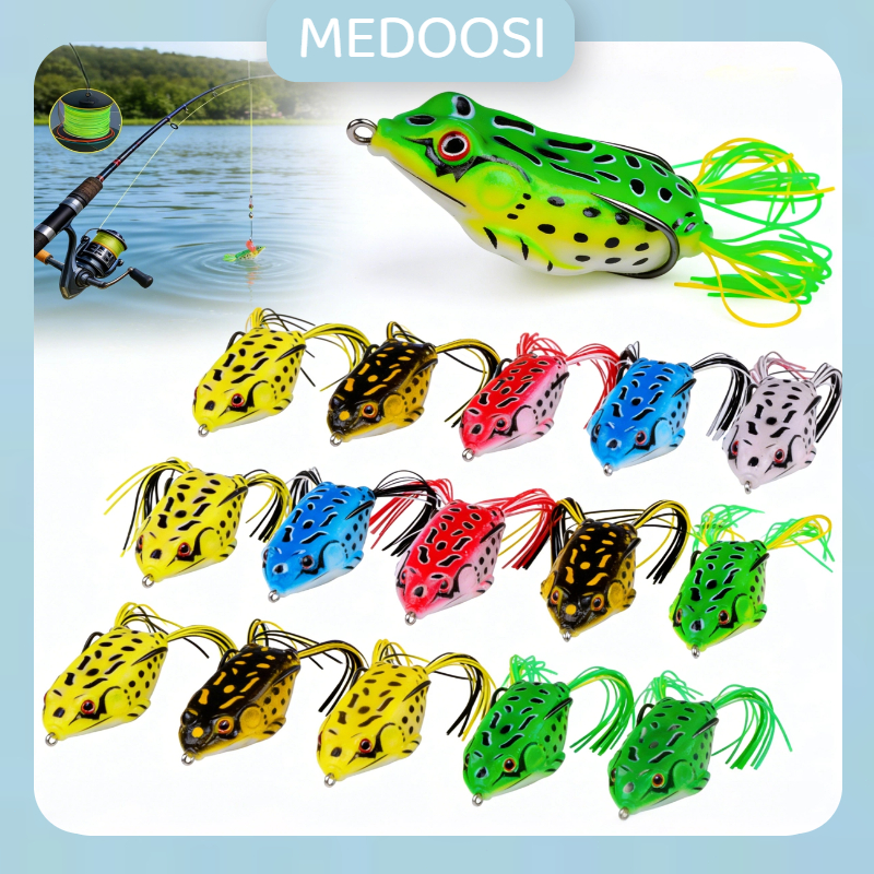 kit 12 sapo isca brinquedo PESCA Anzol Iscas Artificial Sapo Frog Anti Emaranhamento Isca De Pesca Para Tucunaré Trair