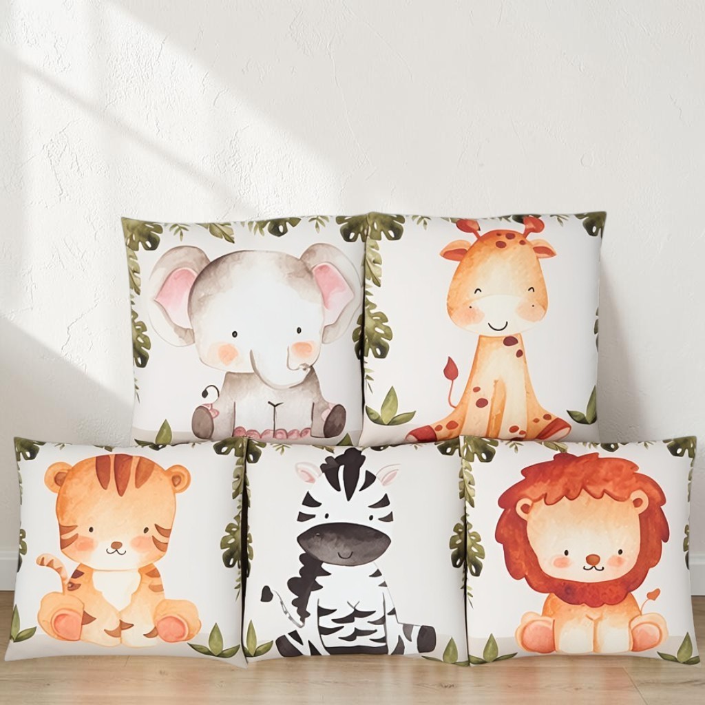 Kit 5 Almofadas Decorativas Infantil Bebê Menino Safari Dino Balao em Oferta na Shopee