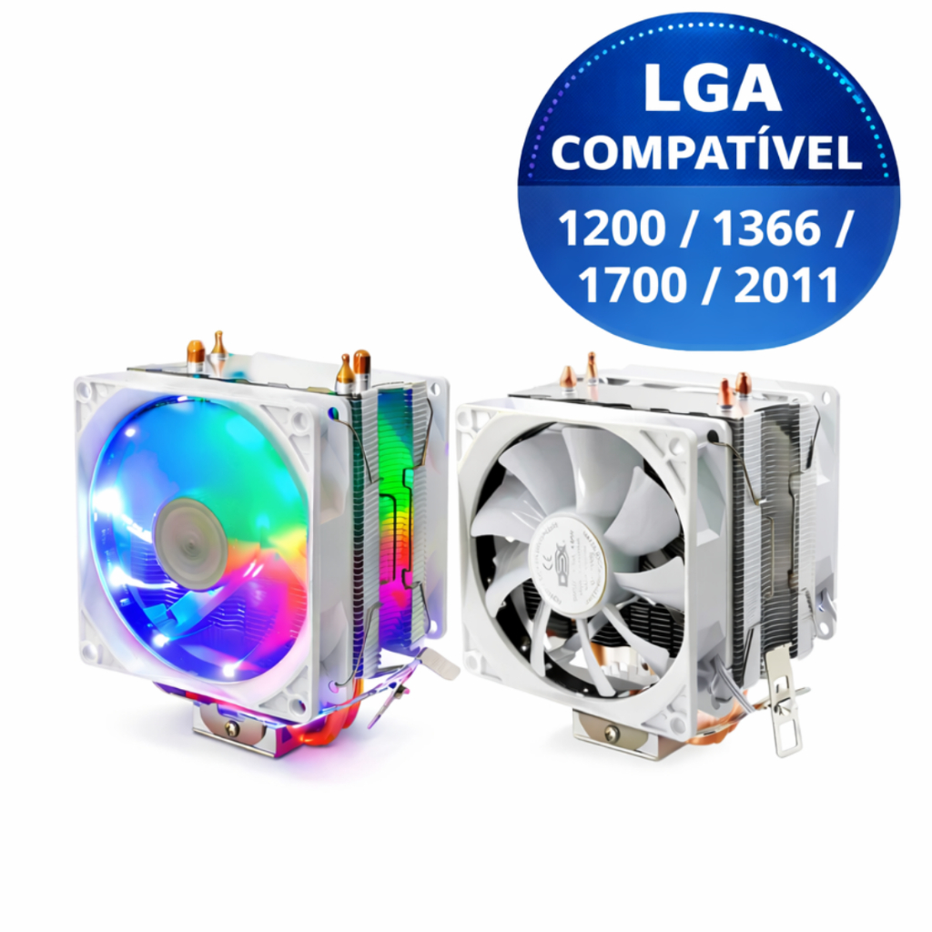Cpu Cooler Processador 92mm Led Universal Intel Amd Fan Duplo x79 x99 Am3+ Am4