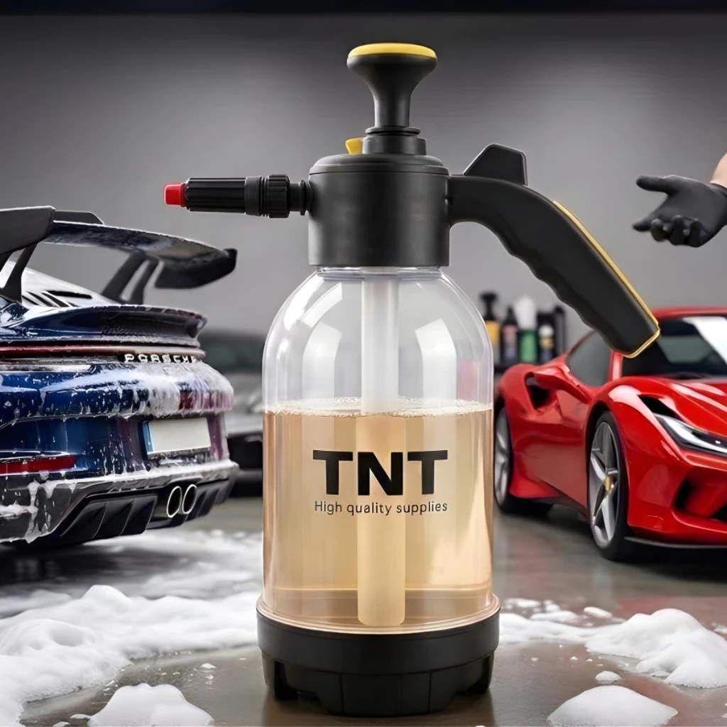Snow Foam Manual Pulverizador Espuma em Neve Detailing 2 Litros com 1 Bico Vermelho de Espuma