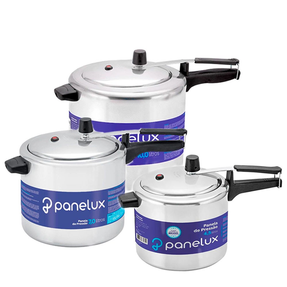 Kit 3 Panelas De Pressão  4,5 - 7,0 e 10 Lts Classic Panelux