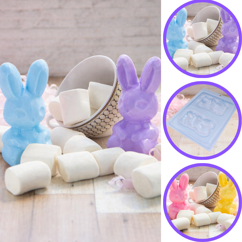 Forma Silicone Bwb 3 Partes Páscoa COELHO LAPIDADO PEQUENO 10518 (Bwb Especial) (BWB PASCOA) (CHOCO)