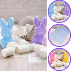 Forma Silicone Bwb 3 Partes Páscoa COELHO LAPIDADO PEQUENO 10518 (Bwb Especial) (BWB PASCOA) (CHOCO)
