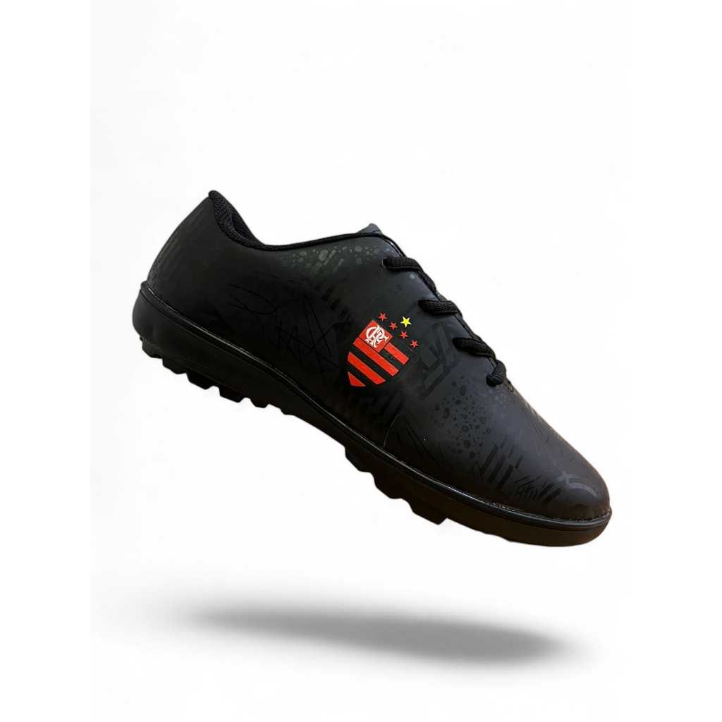 Chuteira Infantil Society RN Preta Verniz ⚽ Confortável e Antiderrapante