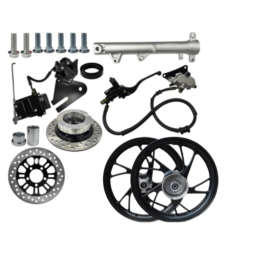 Kit Sistema Freio Duplo a Disco roda liga leve Titan Fan Start 125 150 160 2014 Em Diante completo