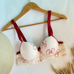 Sutiã Joana Reforçado com Bojo Suede Canelado Estampado Feminino