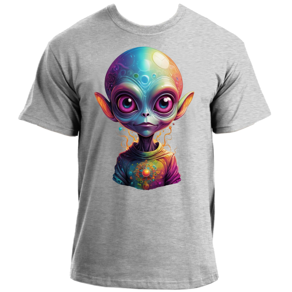 Camiseta infantil ou adulto até Plus size Alien et ovni colorido varginha