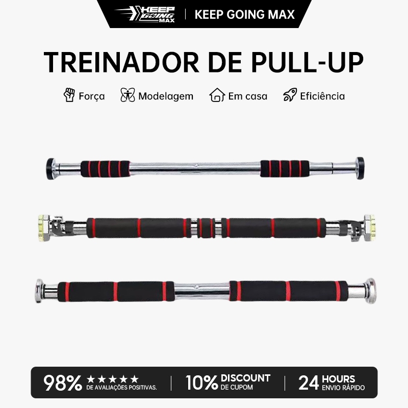 KEEP Barra Fixa Flexão Porta Apoio Regulável 60 a 100 Cm Pronta Entrega