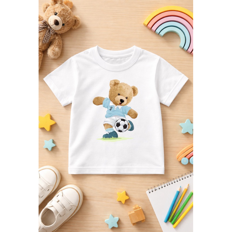 Camiseta Infantil Ursinho Fofo Estampa Animal Roupa Criança Confortável Dia a Dia