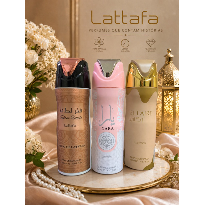 Body Splash árabe Lattafa spray Yara/Eclaire 200ml
