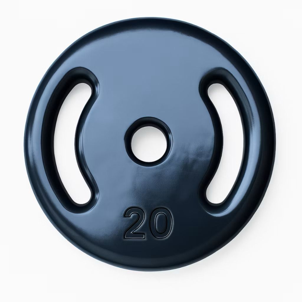 Anilha Vazada 20kg (1X20 KG) Emborrachada Para Barra / Halteres Academia
